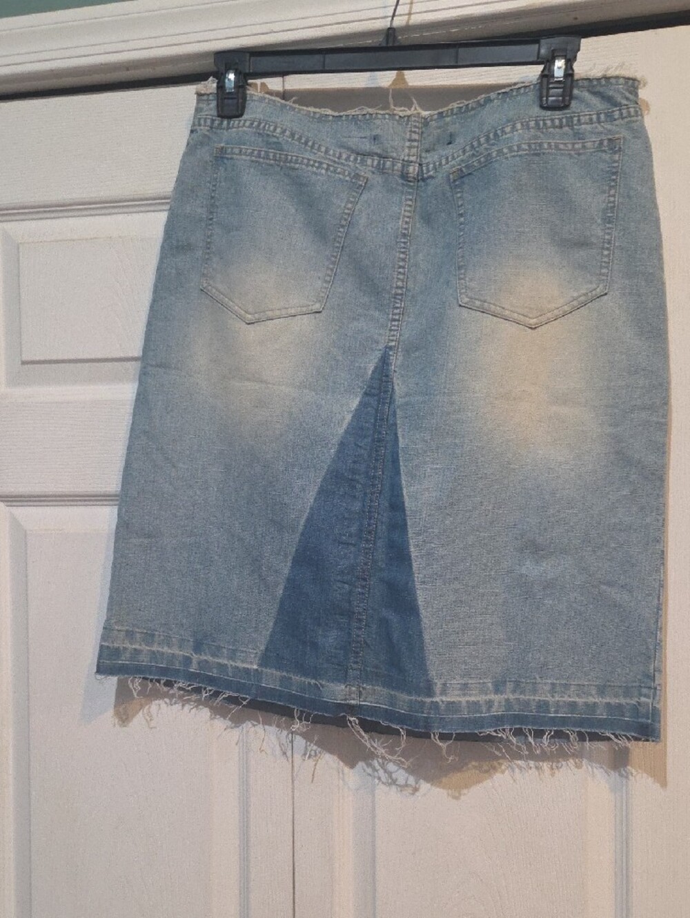 DKNY Light Blue Two-Tone Denim Midi Skirt - Picture 4 of 4